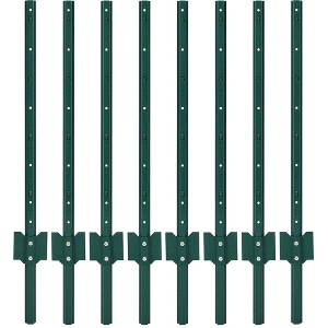 COZONY Metal Fence Posts, 5 Feet U-Channel No-Dig Steel Stakes for Garden Yard Farm, Heavy Duty Outdoor Fencing,Pack of 6 - 1 of 4