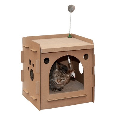 FurHaven Corrugated House Cat Scratcher With Catnip