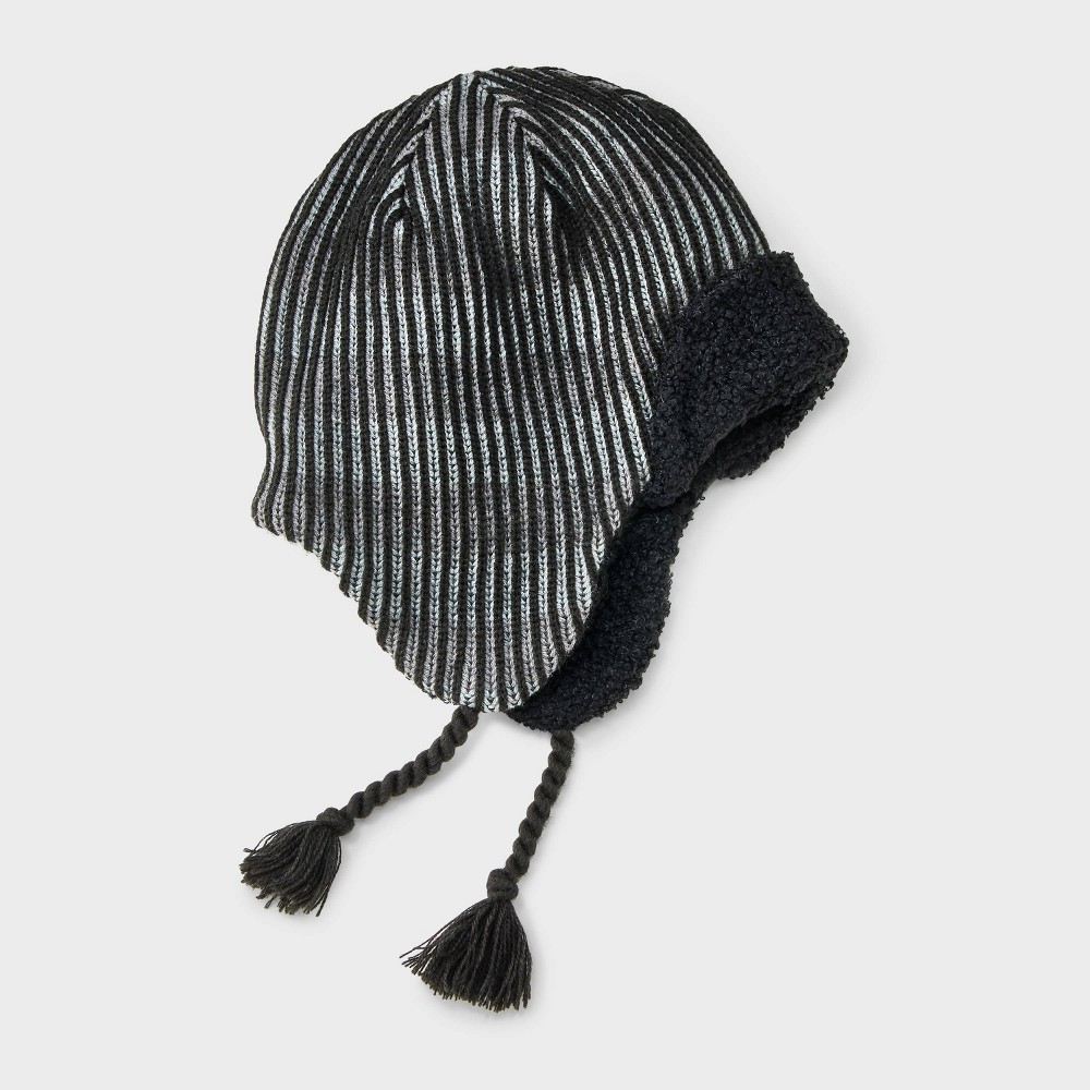 Boys' Beanie Hat - All In Motion™ Black/Gray One Size Fits Most