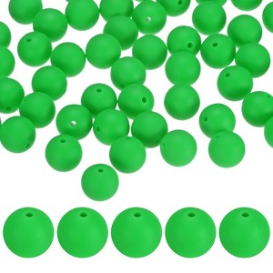 Unique Bargains Round Loose Rubber Beads Craft Smooth Ball Small Hole for DIY Crafts 50 Pcs - 1 of 4