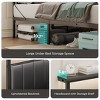 Bestier Queen Bed Frame with Upholstered Headboard Mattress Slide Stopper |  Platform Bedframe with LED Lights, Sturdy Metal Legs Black - 3 of 4