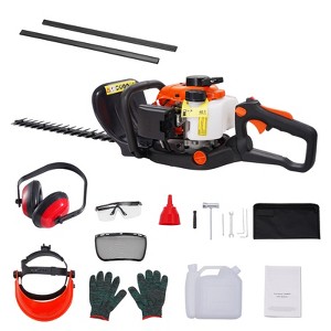 VEVOR 23.2-inch 26CC 2 Cycle Gas Hedge Trimmer, Gas Powered Handheld Hedge Trimmer with Dual Sided Dual Action Blade, Black - 1 of 4