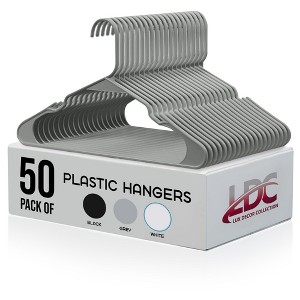 50pk Plastic Hangers Space Saving Non Slip Clothes Hangers - Lux Decor Collection - 1 of 4