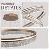 BAOURE Modern LED Chandelier 2 Ring 23.6in Grey Pendant Lighting  for Kitchen Island Dimmable LED Pendant Ceiling Light with Remote for Dining Room - 3 of 4