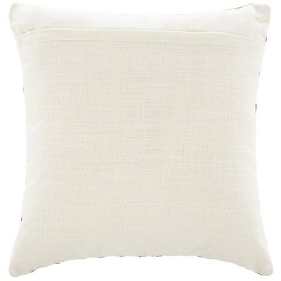 Burnt Orange Geometric Cotton Throw Pillow with Zipper
