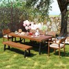 FURNIinspire Dining Sets Outdoor Wood Dining Set For 7-8 Person, 78.7"*36" Dining Table With 5 Arm Chairs And 1 Bench, Chairs With Removable Cushions - 2 of 4