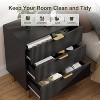 2025 New Modern 3 Drawer Dresser with Gold Handle, Wood Double Chest of Drawers and Storage Organizer for Living Room, Hallway, Entryway - 3 of 4