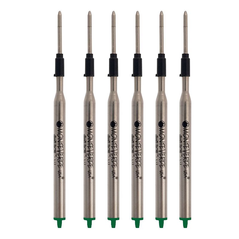 Monteverde Ballpoint Pen Refill Medium Point Green Ink 6 Pack (L133GN), 1 of 2