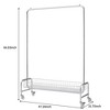NAYSAYE Clothes Hanger Rolling Garment Rack with Basket Heavy Duty Freestanding Clothes Organizer for Bedroom, Silver, 47.24"*15.75"*66.93" - 3 of 4