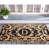 Monogram MON219 Hand Hooked Outdoor Door Mat - Black - 2'6"x4' - Safavieh - 2 of 2
