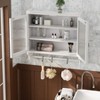 KTMBDW Bathroom Cabinet Wall Mounted with Glass Doors, Vintage Hanging Cabinet with 3 Shelves and Towel Rack for Bathroom, Kitchen, Dining Room - 2 of 4