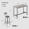 DSVIMOY Counter and Bar Stool Set with PU Soft Seats and Backrest for Home Bar or Kitchen, Gray, 50.4"*26.6"*5.5" - 3 of 4
