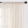 Chanasya 2pk Leaf Voile Sheer Window Curtain Panels - Set of 2 - 3 of 4