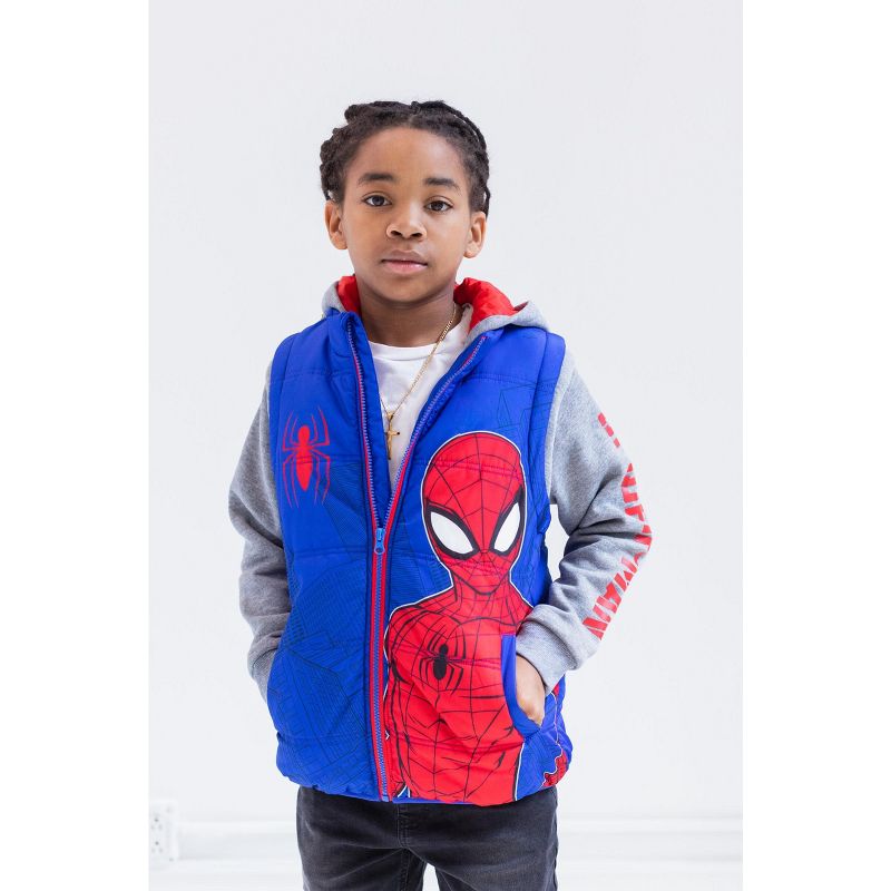 Marvel Spider-Man Zip Up Vest 2fer Jacket Toddler to Big Kid, 2 of 8