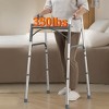 VEVOR Folding Walker, 2-Button Folding Walkers with 8-Level Height and Handles, Lightweight Aluminum Mobility Walker Aid,Up to 350 Pounds,Black&Silver - 2 of 4