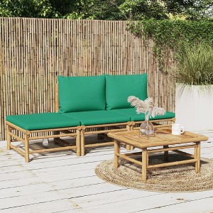 VidaXL 2 Piece Patio Lounge Set with Cushions Poly Rattan Gray - 1 of 4