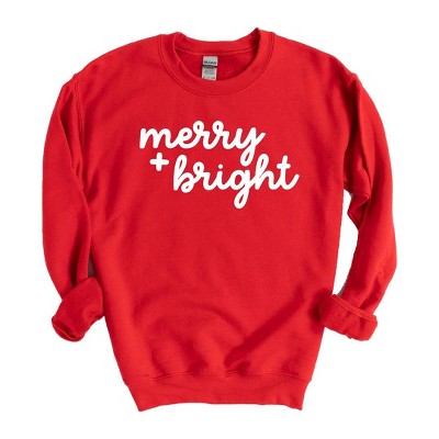 Simply Sage Market Women's Graphic Sweatshirt Merry And Bright Bold Cursive