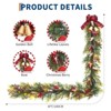 6 Ft Pre Lit Christmas Garlands, Artificial Garland with Bows & Bell Ornaments, Red Berries, Pine Cones, Christmas Decor for Mantle Stair - 4 of 4