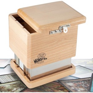 Monster Misdirection Theft-Deterrent TCG Wooden Deck Box-Slide Secret Anti-Theft Puzzle- Compatible w MTG, Yugioh & Pokémon, Great Gift - 1 of 4