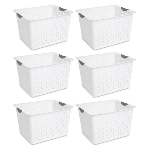 Plastic Storage Organizer Shelves Basket, Durable Small Organizer Bins - 6  Pack