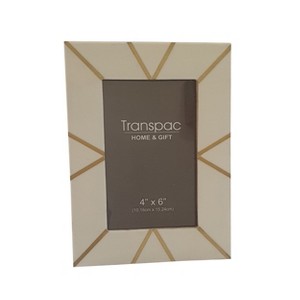 VIP Wood 8 in. White Diagonal Lines 4x6 Photo Frame - 1 of 2