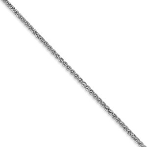Black Bow Jewelry 1.65mm, 14k White Gold, Solid Spiga Chain Necklace - 1 of 4