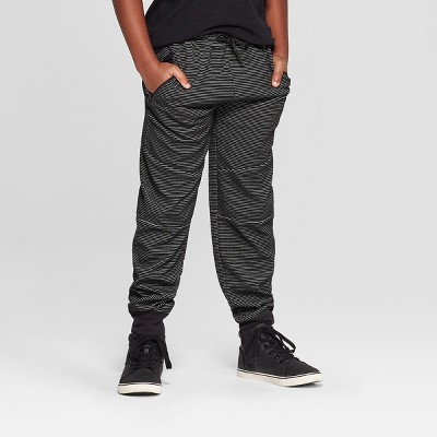 Boys' Stripe Knit Jogger Pants - art class™ Black/White XL