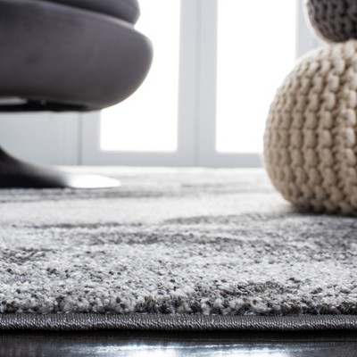 Pacific Gray Marble Design Synthetic Runner Rug