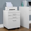Monarch 3 Drawer Rolling Portable Filing Cabinet, White - 2 of 4