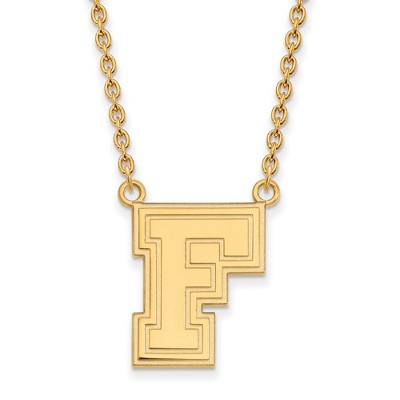Black Bow Jewelry 10k Yellow Gold Fordham Rams NCAA Necklace 18 Inch