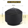 26" Smokeless Fire Pit, Heavy-Duty Steel Wood Burning with Fire Poker, Mesh Lid, Cooking Grate, Portable Outdoor Fire Bowl for Camping, BBQ, Backyard - 2 of 4