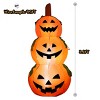 Tangkula Halloween Decoration Inflatable 3-Pumpkin Stack 5.2 Ft Halloween Pumpkin Lantern W/ Internal LED Bulbs - 2 of 4