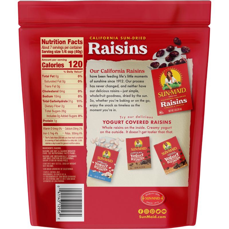 Sun-Maid Natural California Raisins Resealable Bag -10oz, 3 of 15