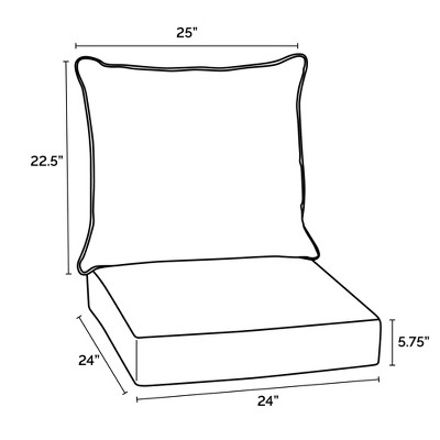 Sapphire Blue Damask Polyester Outdoor Rocking Chair Cushion Set