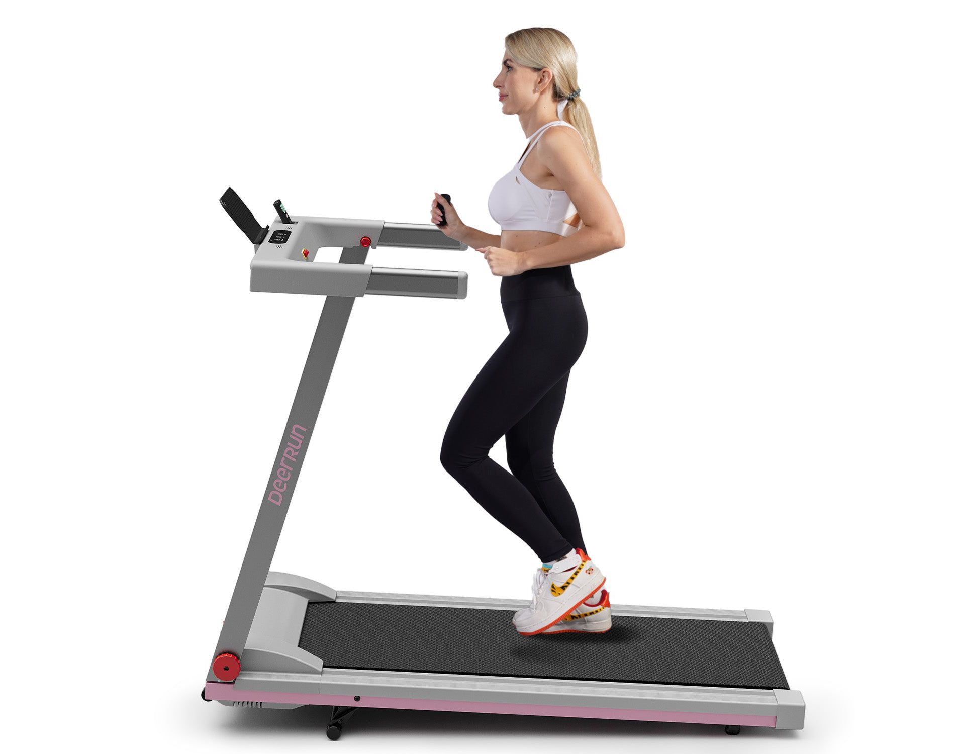 Deerrun A1 6% Incline Walking & Running Treadmill with Handrails, 0.6–7.5 MPH, 300 lb Capacity for Home Fitness