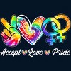 Adult Design By Humans Accept Love LGBTQIA+ Pride Tie Dye Rainbow By HARGOOTank Top - 2 of 2