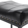Arceso Counter Height Bar Stools, 24" Square SaddleBarstools Set of 3, Modern Backless FauxLeather Counter Stool for Kitchen lsland Counter, Home Bar - 2 of 4