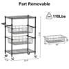 Heavy Duty 4-Tier Rolling Cart with Lockable Wheels, 110Lb Capacity - Utility Kitchen Cart for Storage, Garage - 4 of 4