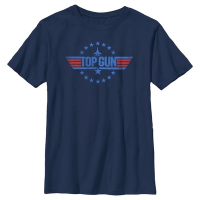 Boy's Top Gun Circle Of Stars Logo T-shirt - Navy Blue - Large : Target