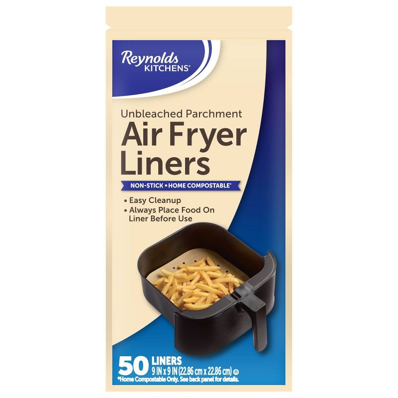 Reynolds Kitchens Unbleached Parchment Air Fryer Liners - 50ct, 1 of 8