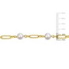 EVERLY JEWELRY |  18K Yellow Gold Plated Silver 7-7.5mm Cultured Freshwater Pearl Fancy Oval Link Bracelet w/ Lobster Clasp - 3 of 4