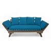 Ottavio Outdoor Acacia Wood Expandable Daybed with Cushions - Dark Teal/Gray - Christopher Knight Home - 4 of 4