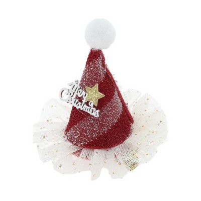 Unique Bargains Christmas Hair Clips Star Stripes for Christmas 3.74"x3.54" Red White 1 Pc
