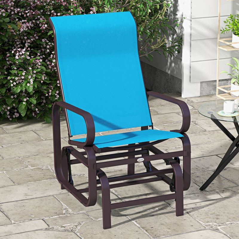 Outsunny Gliding Lounger Chair, Outdoor Swinging Chair with Smooth Rocking Arms and Lightweight Construction for Patio Backyard, 3 of 11