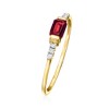 Pure Collection by Ross-Simons 0.30 Carat Garnet Ring With Diamond Accents in 14kt Yellow Gold - 2 of 4