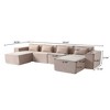 Modular Sectional Sofa Couch,149.62" U Shaped Cloud Couch with 2 ottomans,Minimalist 6 Seater Convertible Sofa for Living Room, Office - 3 of 4