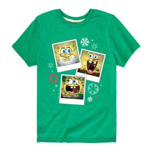 Boys' - SpongeBob SquarePants - Christmas Photo Collage Short Sleeve Graphic T-Shirt - 1 of 4