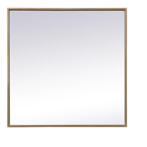 Elegant Lighting Metal Frame Square Mirror 24 inch in Brass - 1 of 4