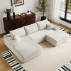 VASIP 107" U-Shaped Modern Minimalist Cloud Sectional Sofa - Plush Corduroy with 1 Ottoman, Deep Seat, Living Room, No Assembly - 3 of 4