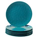 Certified International Solid Color Melamine Dinner Plates 11" Teal - Set of 6
